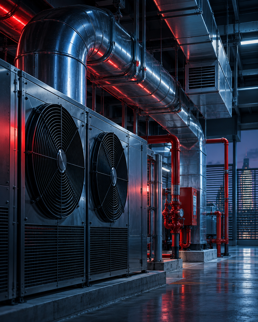 Sistema técnico de climatização, ventilação e instalações prediais.